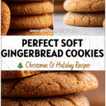 Stack of Soft Gingerbread Sugar Cookies showing their chewy centers, perfect Soft And Chewy Gingerbread Cookies style.